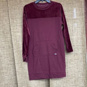 Marc New York long tunic dress color burgundy